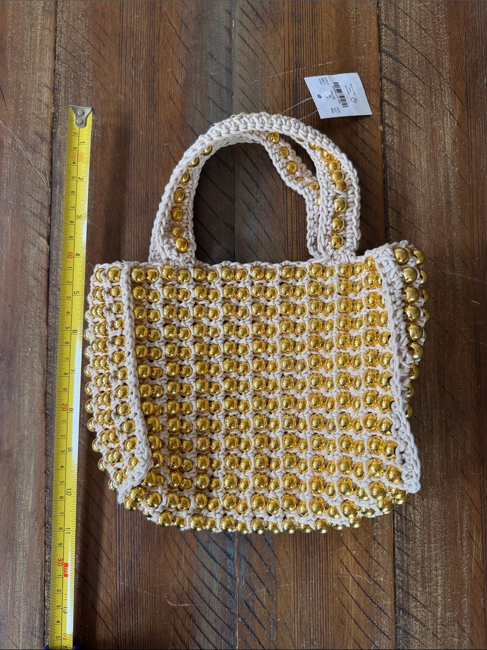 Women’s J.Crew Bag Purse Hand knotted Crochet Beaded Bag New NWT - Picture 6 of 6